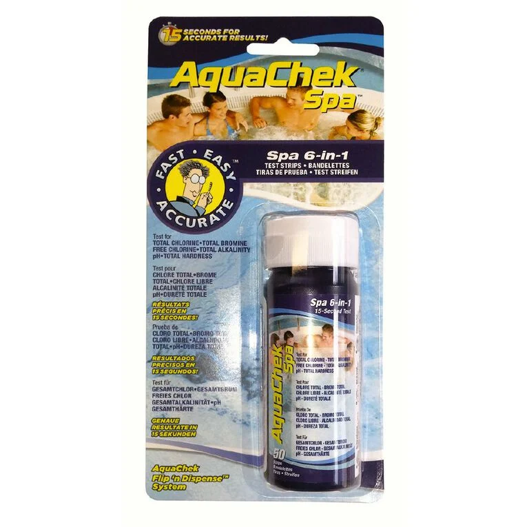 Aqua Check- 6 in 1 (Chlorine & Bromine) – TEST STRIPS (50)